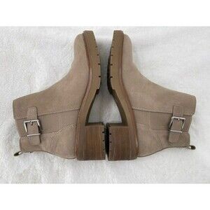 Alex Marie Womens Booties Size 10M Beige Lug Sole Side Zipper Buckle 2 1/4" Heel